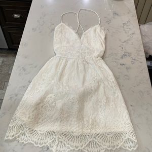 White lace graduation dress